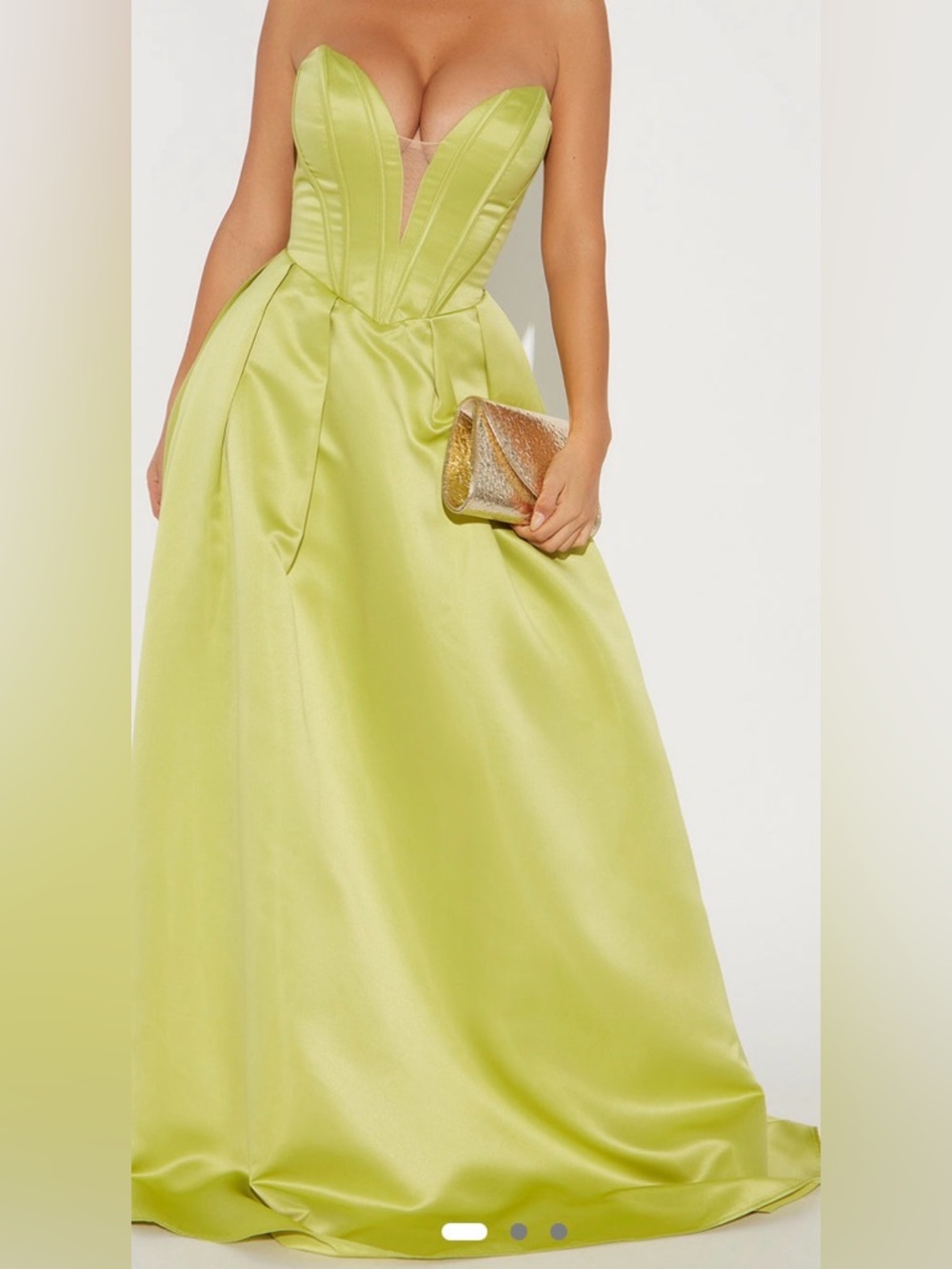 Strapless Lime Green Ball Gown